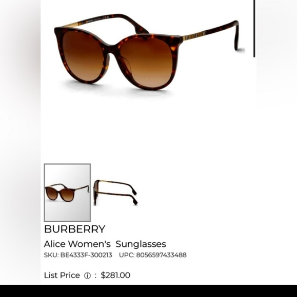 Burberry dark Havana Alice brown gradient sunglasses